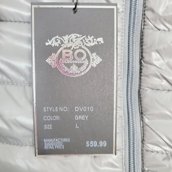 Vintage Blue Ocean Collection Puffer Vest Lightweight Liquid Gray Y2K Large NEW - Picture 7 of 9